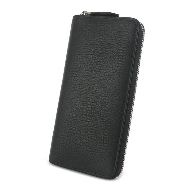 Men's Long Wallet Soft Genuine Leather Zip Around Credit Cards Holder Large Phone Clutch Checkbook Purse With Wristlet - Image 2