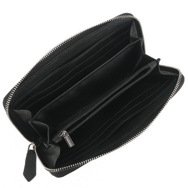 Men's Long Wallet Soft Genuine Leather Zip Around Credit Cards Holder Large Phone Clutch Checkbook Purse With Wristlet - Image 4