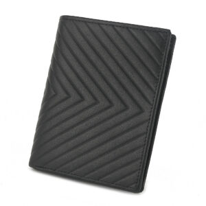 Mens Embossed Genuine Leather Card Holder  Bifold Wallet Black