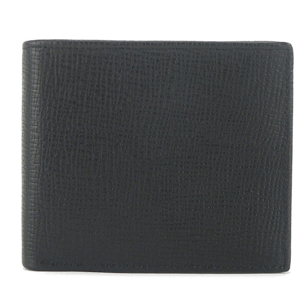 Men's Embossed Cowhide Leather Classic Style Bifold Wallet Black - Image 2