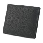 Men's Embossed Cowhide Leather Classic Style Bifold Wallet Black