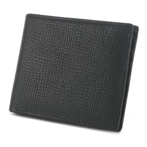 Men's Embossed Cowhide Leather Classic Style Bifold Wallet Black