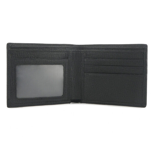 Men's Embossed Cowhide Leather Classic Style Bifold Wallet Black - Image 3