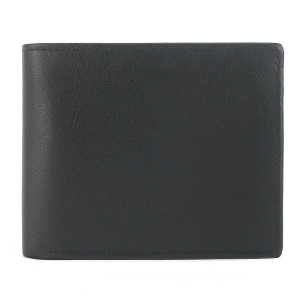 MONHINTY Mens Genuine Leather Compact Flap ID Coin Pocket Bifold Wallet With Debit Credit Card Holder Black - Image 9