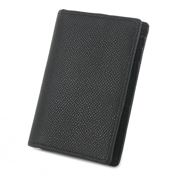 Slim Genuine Leather Credit Card Holder Bifold Wallet for Men and Women Black