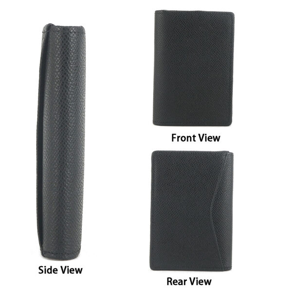 Slim Genuine Leather Credit Card Holder Bifold Wallet for Men and Women Black - Image 5