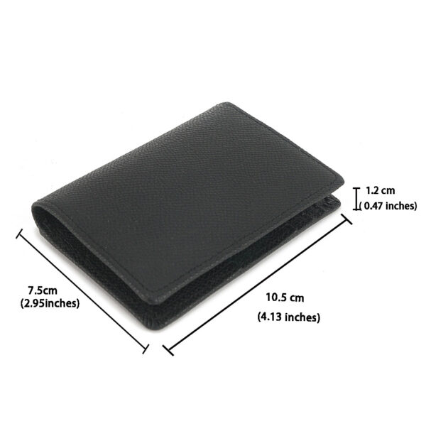 Slim Genuine Leather Credit Card Holder Bifold Wallet for Men and Women Black - Image 4