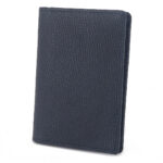 MONHINTY Genuine Leather Slim Front Pocket Minimalist Card Case Bifold Wallet Blue