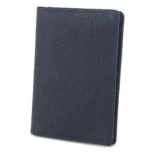 MONHINTY Genuine Leather Slim Front Pocket Minimalist Card Case Bifold Wallet Blue