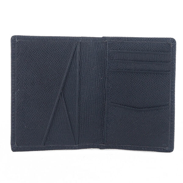 MONHINTY Genuine Leather Slim Front Pocket Minimalist Card Case Bifold Wallet Blue - Image 2