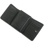 MONHINTY Men's Genuine Leather Multi-Card Holders Trifold Wallet With Coin Pocket Black